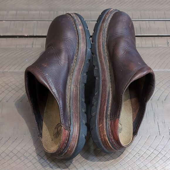 Timberland Brown Leather Slip-On Mules Sz 9 - Picture 6 of 8